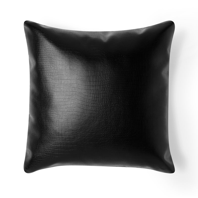 Bewitched - Black leather throw pillows