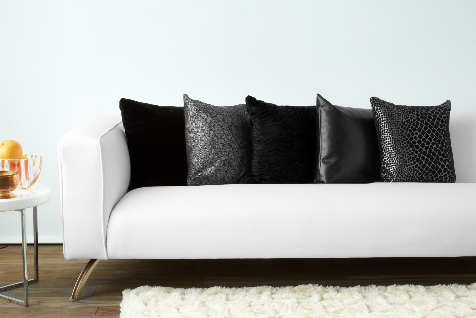 Bewitched - Black leather throw pillows